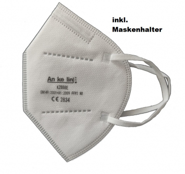 Atemschutzmaske FFP 2 NR mit Maskenhalter in VE=25 Stück